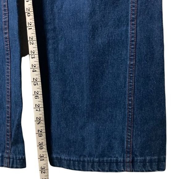 1970s Faded Glory by Appendagez Wide Leg Blue Jeans 100% Cotton Denim Jr Size 34 - Picture 13 of 16